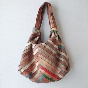 Faux leather hobo bag